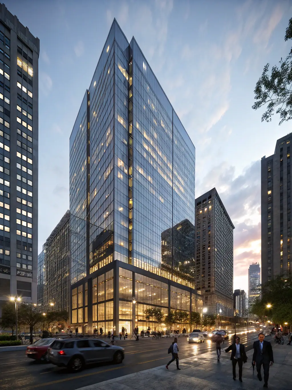 A modern office building in Dubai's financial district, showcasing the city's business-friendly environment.